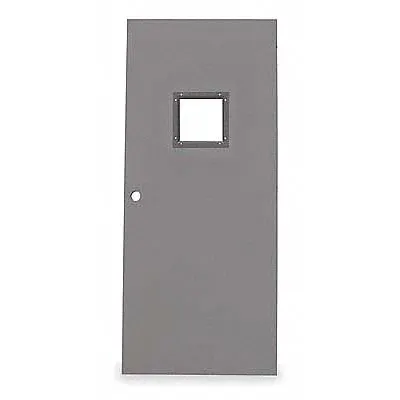 CECO Narrow Light Steel Door: Rectangle Window, 90 min Fire Rating, 80 in Door Opening Ht - Security Doors