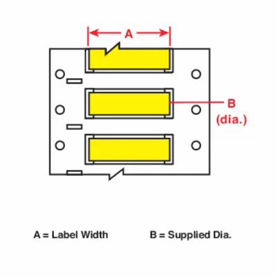 BRADY Sleeve Label: 1/2 in x 2 in, Polyolefin, White (Matte) - Brady Precut Sleeve Label Rolls