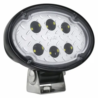 GROTE 64W31 LED Oval Spotlight, Deutsch DT, 5 15/16 in Dia, 2 3/4 in Dp - Vehicle Standard Spotlights