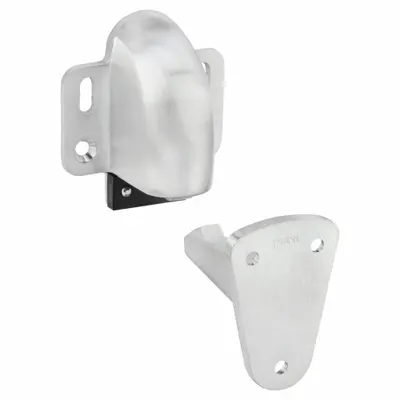 ROCKWOOD Automatic Door Holder: Door - Mounted, 2 1/2 in Wd, 2 3/4 in Overall Ht - Catch Door Holders