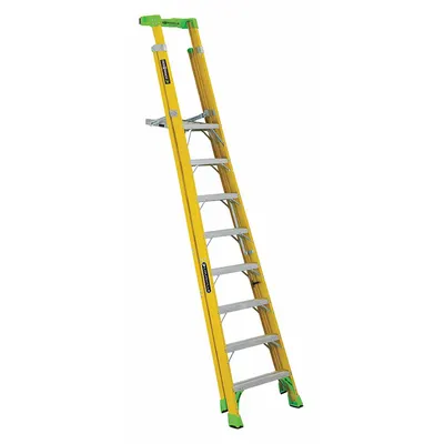 LOUISVILLE LADDER FCP1408HD Fiberglass Leaning Podium Ladder, 375 lb Capacity - Leaning Podium Ladders