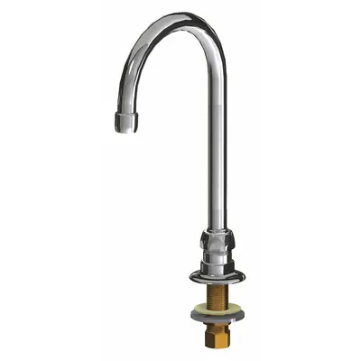 CHICAGO FAUCETS Spout: Spout, Gooseneck, Swivel Spout, Brass, Polished Chrome - Gooseneck Faucet Spouts