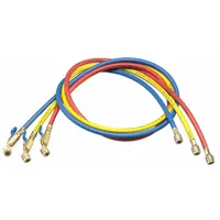 YELLOW JACKET Hose: 5 ft Lg, 0° Angle, Blue/Red/Yellow, Rubber, 3 Hoses, Ball Valve (MPN 29985)