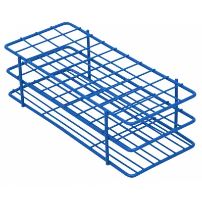 SP SCIENCEWARE Test Tube Rack, Steel, Blue, 40 Places, F18754-0001 - Lab Storage Racks