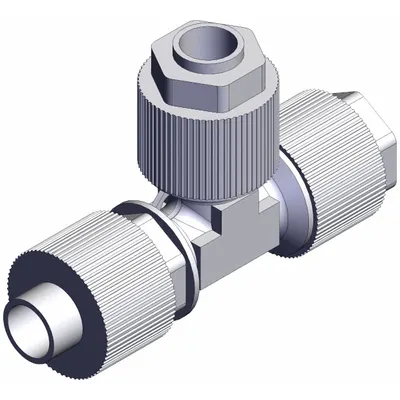 SMC LQ1T3A-ST2 PFA Compression Tee Fitting, 3/8 in OD x 3/8 in OD x 3/8 in OD - PFA Compression Tube Fittings