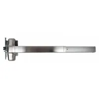 This VON DUPRIN mortise exit device features a touchbar style and chrome finish. Designed for doors up to 3 ft wide, it includes a night latch outside trim for secure re-entry. ADA compliant, suitable for commercial egress applications