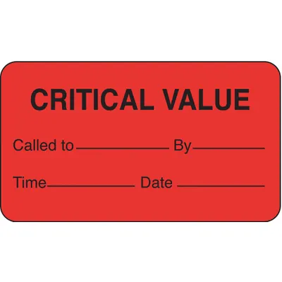 ROLL PRODUCTS Label: 1 3/4 in Wd, 1 in Ht, Red, Rectangle, Paper, English - Safety