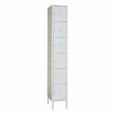 LYON 6-Tier Louvered Metal Box Locker with Padlock Hasp - Louvered Metal Box Lockers