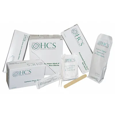 HCS HCS1006 Swabsticks, Wood Handle, Wood Tip, 6 in, Single Tip, 20,000 per Pack