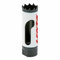 Bi-metal hole saw with 4/5 teeth per inch and 1 7/8 in maximum cutting depth. Designed for cutting clean holes in wood, metal, plastic, and drywall. Suitable for general construction, plumbing, and electrical installations requiring precise round openings. Sold without arbor
