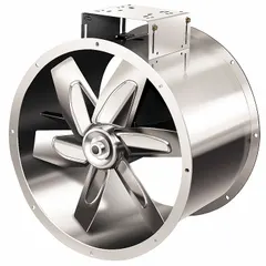 Unassembled belt-drive fan with drive package for moving corrosive vapors in industrial ventilation systems. Features a 30-inch blade, 1 hp capacitor-start motor in a Totally Enclosed Fan Cooled enclosure, and delivers 9,825 cfm at 0.000 in SP. Operates on 115/208-230V AC single-speed power and is designed for horizontal mounting. Not rated for hazardous locations.