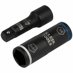 Small set (0-50 pieces) includes a flip socket for penta and hex fasteners, covering sizes from 3/4 in to 13/16 in. The 1/2 in drive adapter enables use with standard ratchets and torque wrenches. Suitable for turning fasteners on electrical enclosures, utility panels, and industrial equipment.