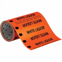 Pipe Marker: White Liquor, Orange, Black, Fits 2 in and Smaller Pipe O.D., 30 Pipe Markers (MPN 109888)