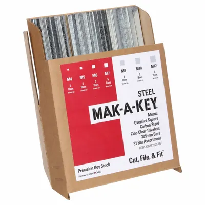 MAK-A-KEY Key Stock Assortment,Metric,31 pcs: Metric, Straight Key Stock Assortment - Straight Key Stock Assortments