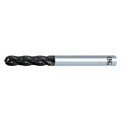 OSG Ball End Mill: Carbide, Diamond Coated, 4 Flute, 1/32" Mill Dia, 3/32" LOC - Carbide Ball End Mills for Graphite & Carbon Fiber