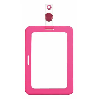 MYID Badge Holder: Snap Hook, Horizontal/Vertical, 2 3/4 in Badge Pouch Wd, 4 in Badge Pouch Ht - Clips for Badges
