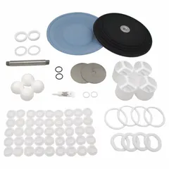 This fluid end repair kit includes PTFE seals for rebuilding the fluid section of Graco airless sprayers and pumps. It restores sealing performance and prevents leaks in fluid-handling applications.