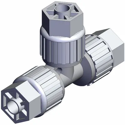 SMC LQ3T2A PFA Compression Tube Fitting, 1/4 in OD x 1/4 in OD x 1/4 in OD - PFA Compression Tube Fittings