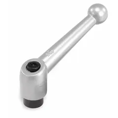 Ball-style adjustable handle with threaded hole for manual clamping, positioning, and adjustment on machinery and fixtures. Zinc body with steel thread, #10-32 thread size, 39 mm length. Suitable for precision applications in industrial equipment, jigs, and workholding setups.