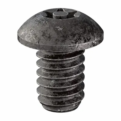 TAMPER-PRUF-SCREW Tamper Resistant Screw: 1/4"-20 Thread Size, 3/8 in Lg, Steel, Black Oxide - Button Head Tamper-Resistant Machine Screws