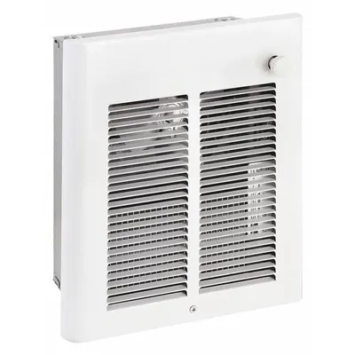 Dayton Compact Recessed Electric Wall Heater, 1000 W, 120V AC, White - Compact Recessed Electric Wall Heaters