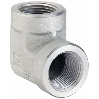 PARKER Metal Pipe Elbow: 90° Elbow, Steel, 1/8 in x 1/8 in - Hydraulic Threaded Extreme-Pressure Pipe Fittings