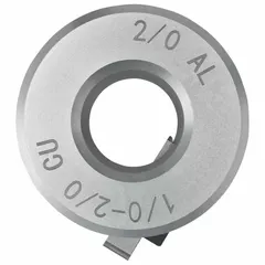 Stripping bushing for aluminum or copper wire with THHN/XHHW insulation. Accommodates wire sizes from 1/0 to 2/0 AWG, with a maximum of 2/0 AWG. Designed for use with the DCE151 XR tool.