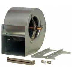 This belt-drive blower has a 15-inch wheel diameter and is supplied without a drive pack, requiring a separate drive for operation. It is designed for industrial air movement, ventilation, and exhaust applications in HVAC systems, manufacturing plants, and warehouses. The blower offers both clockwise (CW) and counterclockwise (CCW) rotation for flexible airflow direction.