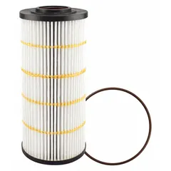 Cartridge-type hydraulic fluid filter with cellulose media and 2 1/16 in inside diameter. Includes integral gasket. Used in hydraulic systems to remove contaminants from hydraulic fluid. Compatible with Caterpillar vehicles.