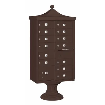 SALSBURY INDUSTRIES Cluster Box Unit: CBU, 14 Doors, Horizontal, 71 3/4 in H x 31 in W x 18 1/2 in D - Multi-Unit Mailboxes
