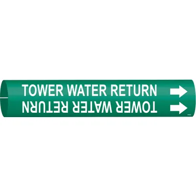 BRADY Tower Water Return Snap-On Pipe Marker - Tower Water Return Snap-On Pipe Markers