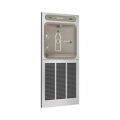 ELKAY Bottle Filler: On-Wall, 8 gph @ 50°F, Stainless Steel, Silver, Stainless - In-Wall Bottle Fillers