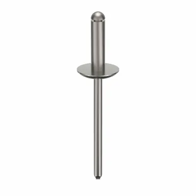 OEM Approved Vendor Large Flange Blind Rivet, 0.156" Dia, 1 7/8" L, Open End, 500 PK - Large Flange Blind Rivets