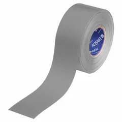 Solid gray floor marking tape with a 22 mil thick polyester backing. Designed for visual safety communication, aisle marking, and hazard identification in industrial facilities. Withstands heavy foot and forklift traffic in warehouses, factories, and workshops.