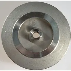 Closed-design impeller made of 316 stainless steel. Compatible with Dayton chemical-resistant centrifugal pumps. Used to move corrosive fluids in industrial processing and water treatment applications.