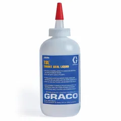 GRACO Throat Seal Fluid is an 8 oz maintenance fluid for paint sprayers. It seals and lubricates the throat area to help prevent fluid leaks and extend pump life. Used in routine upkeep of spray equipment.