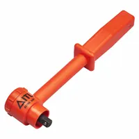 This insulated standard-head ratchet is reversible and features a nylon thermoplastic handle. With a 7-inch overall length and a 5° minimum arc swing, it is suited for turning fasteners in confined spaces where electrical insulation is required
