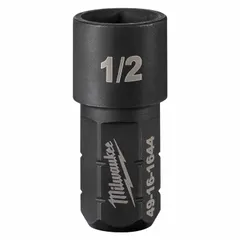 This 1/2 in drive impact socket features a 6-point short design with a black oxide finish. It is intended for use with impact wrenches in high-torque fastening applications on SAE fasteners. Overall length is 1 41/64 in.