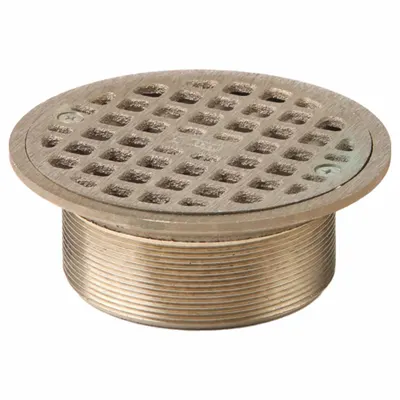 JAY R. SMITH MFG. CO Grate: A, Round, 5 1/4 in Overall Dia, 2 in Overall Ht, Nickel Bronze - Light-Duty Floor Drain Grates (Class A)