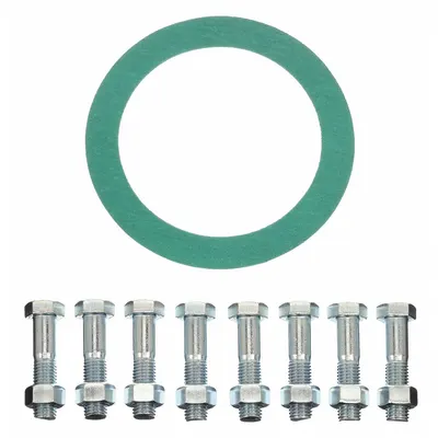 OEM Aramid/Buna-N Ring Gasket with Flange Bolt, For 8 in Pipe, 1/16 in Thick - Aramid/Buna-N Ring Gaskets with Flange Bolts