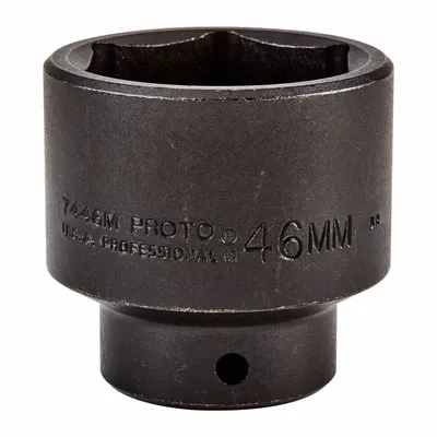 PROTO Impact Socket: 1/2 in Drive Size, Metric, 46 mm Socket Size, 6-Point, Std - 1/2" Drive Impact Sockets