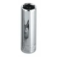 SK PROFESSIONAL TOOLS Socket: Metric, 3/8 in Drive Size, 12 mm Socket Size, 6-Point, Deep, Chrome (MPN 8412)