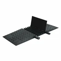 ADA Cable Protector: 5 Channels, 1 13/40 in Max Cable Dia, 50 in Wd, 1 7/8 in Ht, 18 in Lg, Black (MPN GD5X125-ADA-B/B)