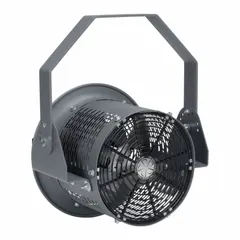 This wall-mount fan from TPI INDUSTRIAL is designed for spot cooling in industrial environments such as warehouses, workshops, and factories. It features an 8-inch blade, a 1/4 hp motor, and operates on 277V AC with a single speed in a non-oscillating configuration. Suitable for permanent wall installation to ventilate specific workstations or equipment areas.