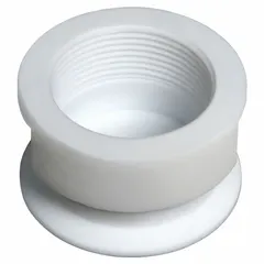 This capped adapter is a flange and adapter component for non-contact ultrasonic liquid level sensors. It provides a sealed, compact mounting interface for sensor installation in tanks or vessels. Compatible with ECHOBEAM LR80-0000 and LR80-0010 sensor models. Overall height: 1.5 inches.