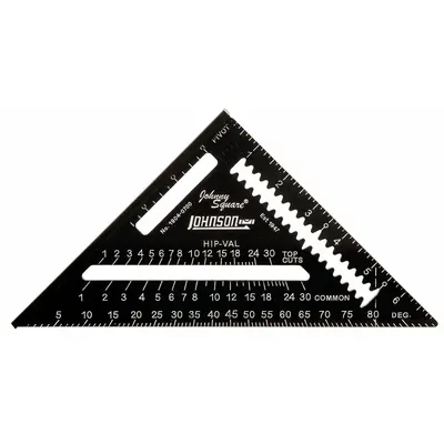 JOHNSON LEVEL Rafter Square, 7 in, Aluminum, 1/4 in Top, 1904-0700 - Rafter Squares