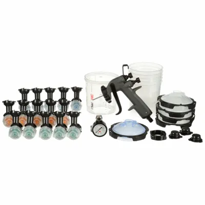 3M Conventional Spray Gun Kit: HVLP, 1/2 in to 13 in, 1/4 in Air Inlet Size - HVLP Spray Guns