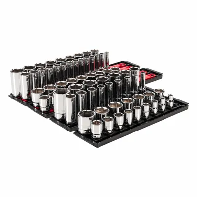 TEKTON Socket Set: 1/2 in Drive, 78 Piece, 6-Point, Metric/SAE - SAE & Metric Socket Sets