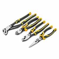 Assorted Plier Set: 4 Pliers, Deluxe Cushion Grip, Manual, Carded, 2 - 5 Pliers Range (MPN 82203C-06)