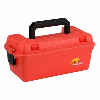 PLANO MOLDING 1412-50 Plastic Tool Box, 2 Compartments, Orange, with Padlock - Plastic Tool Boxes